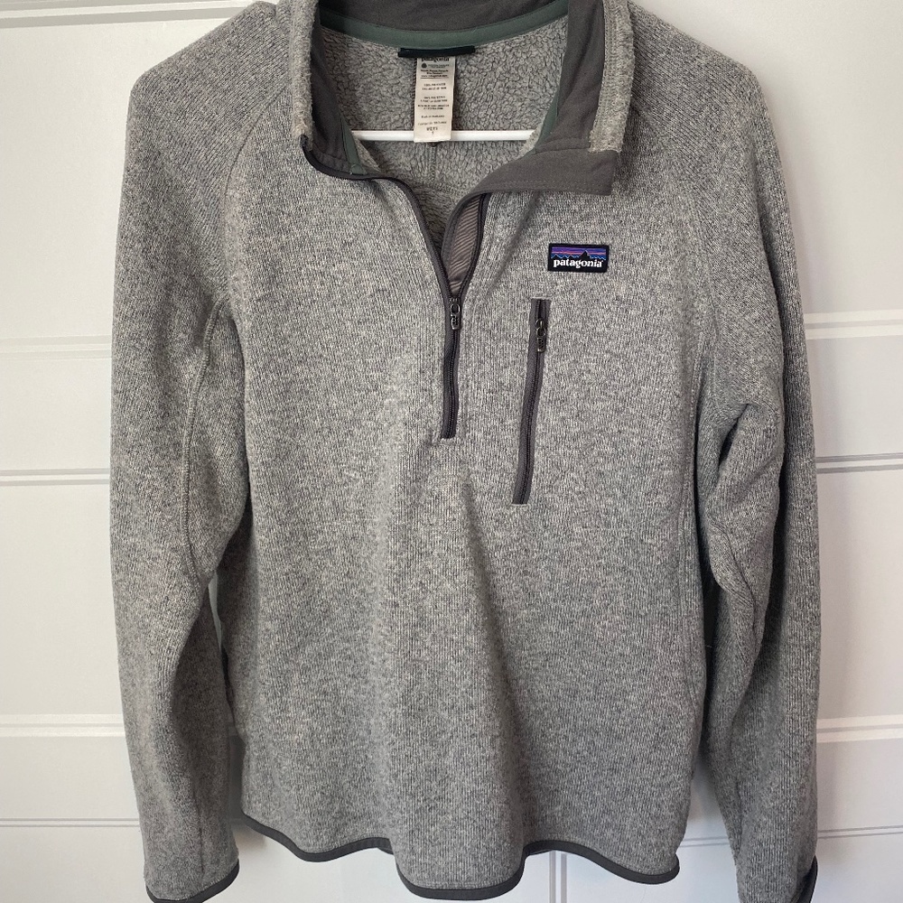 Men's Patagonia Better Sweater 1/4 Zip, Grey, Size S.